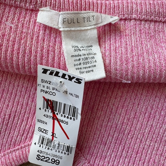 FULL TILT Womens Space Dye Halter Top Size XL Pink NEW - Picture 6 of 10